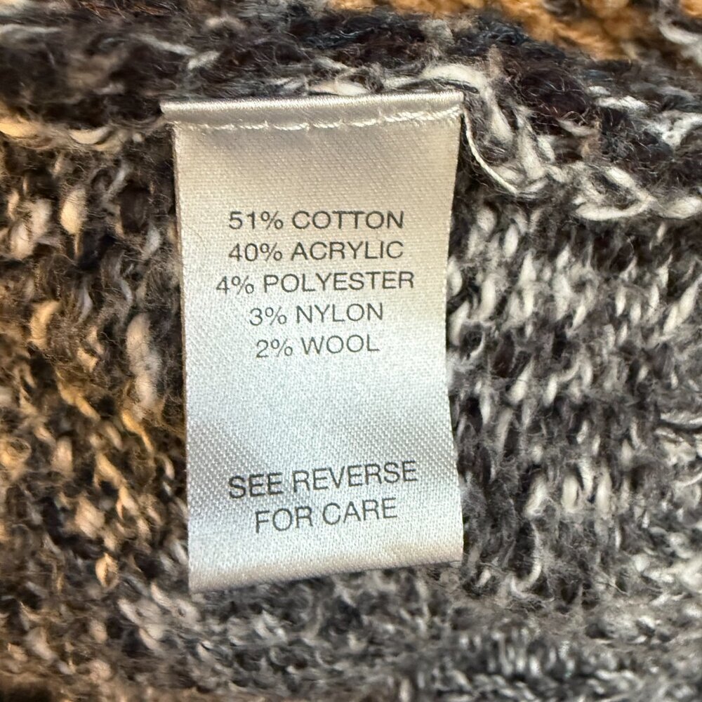 BKE Open Weave Knit Cardigan Sweater Women's Large Eclectic Grandpa Western Wool - Picture 14 of 15